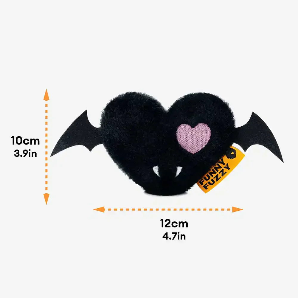 Jouet pour chien en peluche avec couinement spécial Halloween - Bat Heart - Image 6