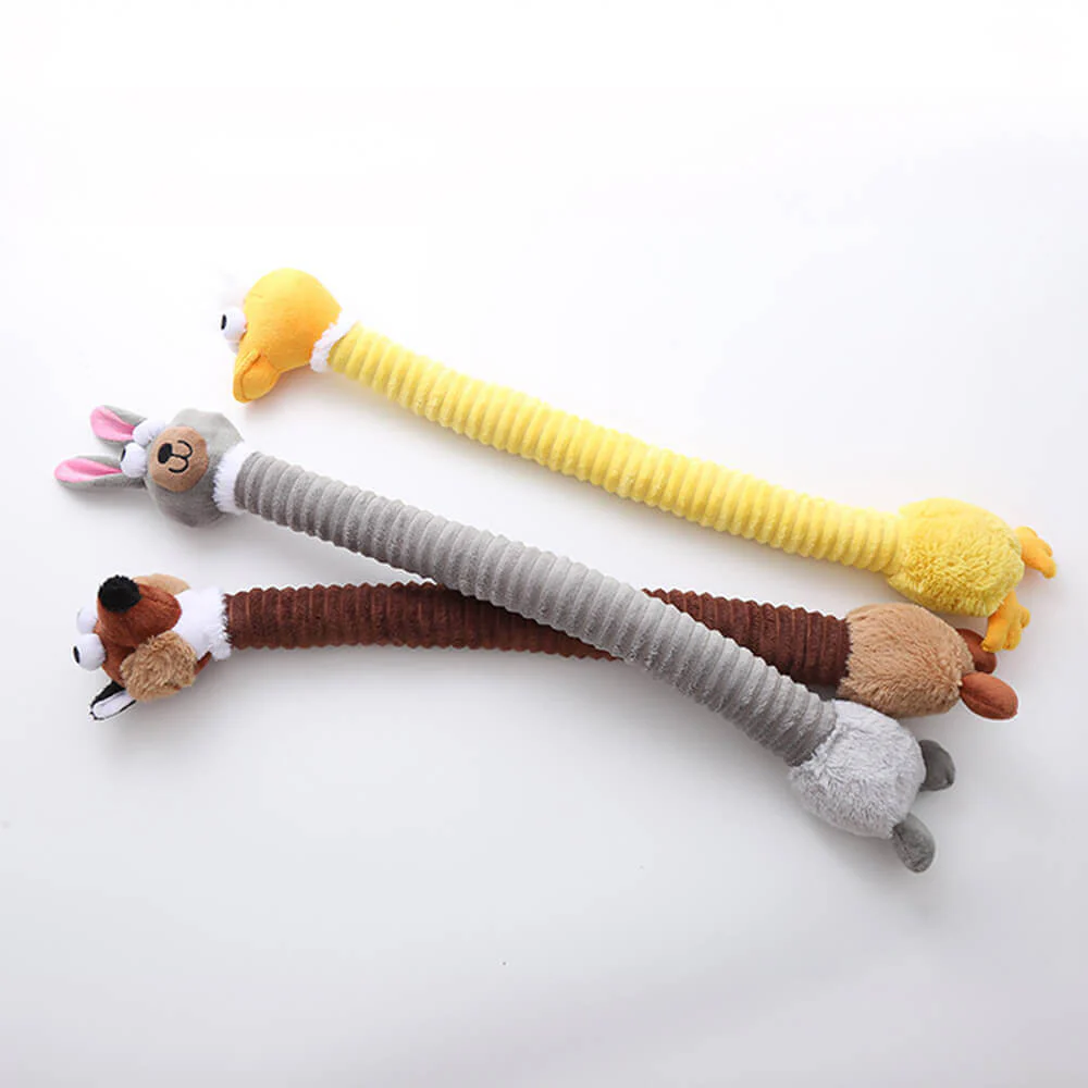 Jouet pour Chien en Peluche Squeaky avec Long Cou Animal Jouet à Mâcher Interactif - Image 3