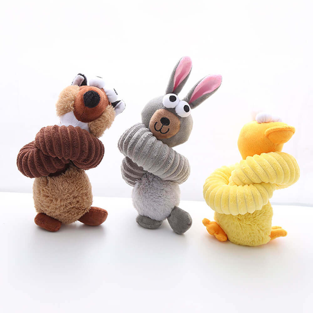 Jouet pour Chien en Peluche Squeaky avec Long Cou Animal Jouet à Mâcher Interactif - Image 4