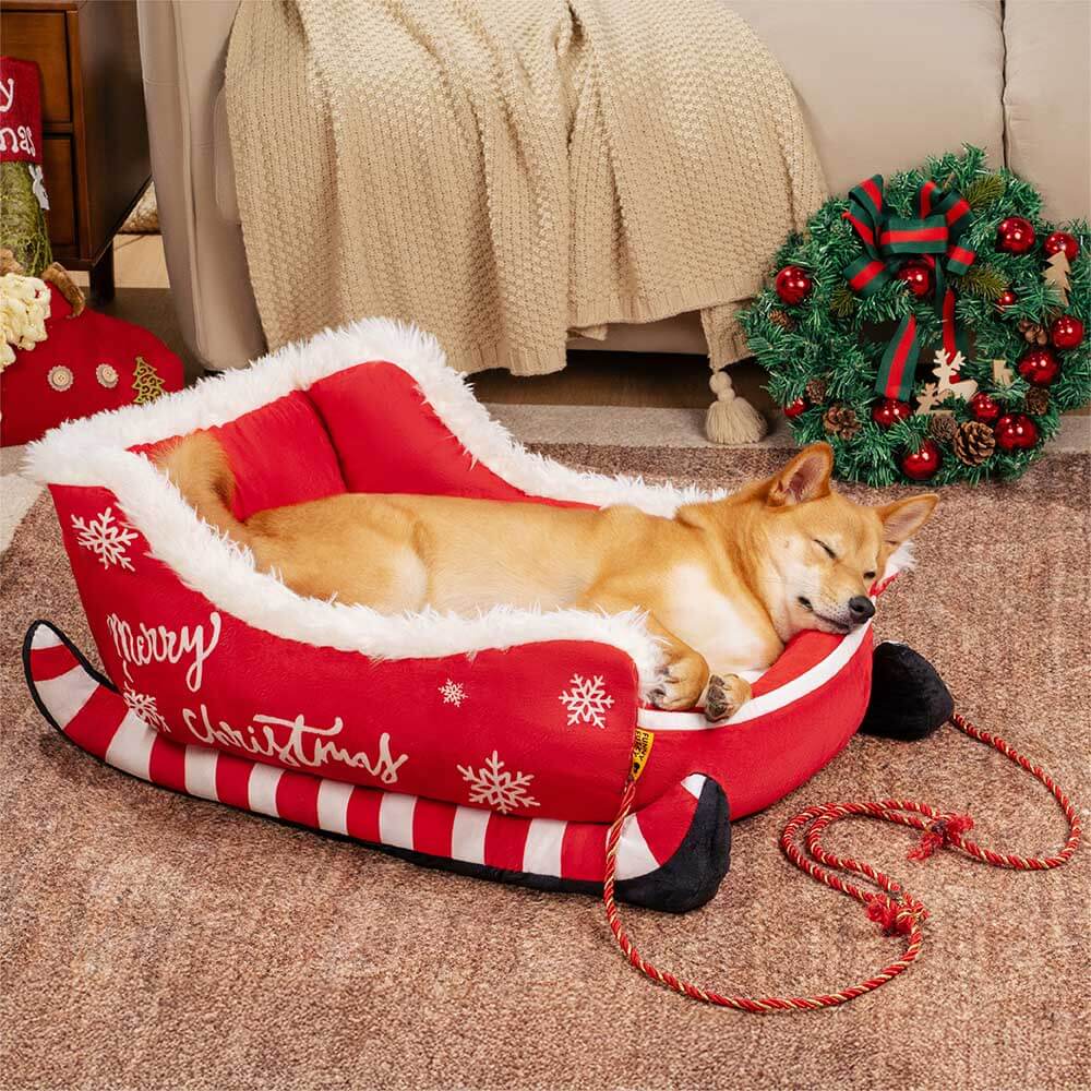 Lit douillet festif pour chien - Traîneau de Noël - Image 11