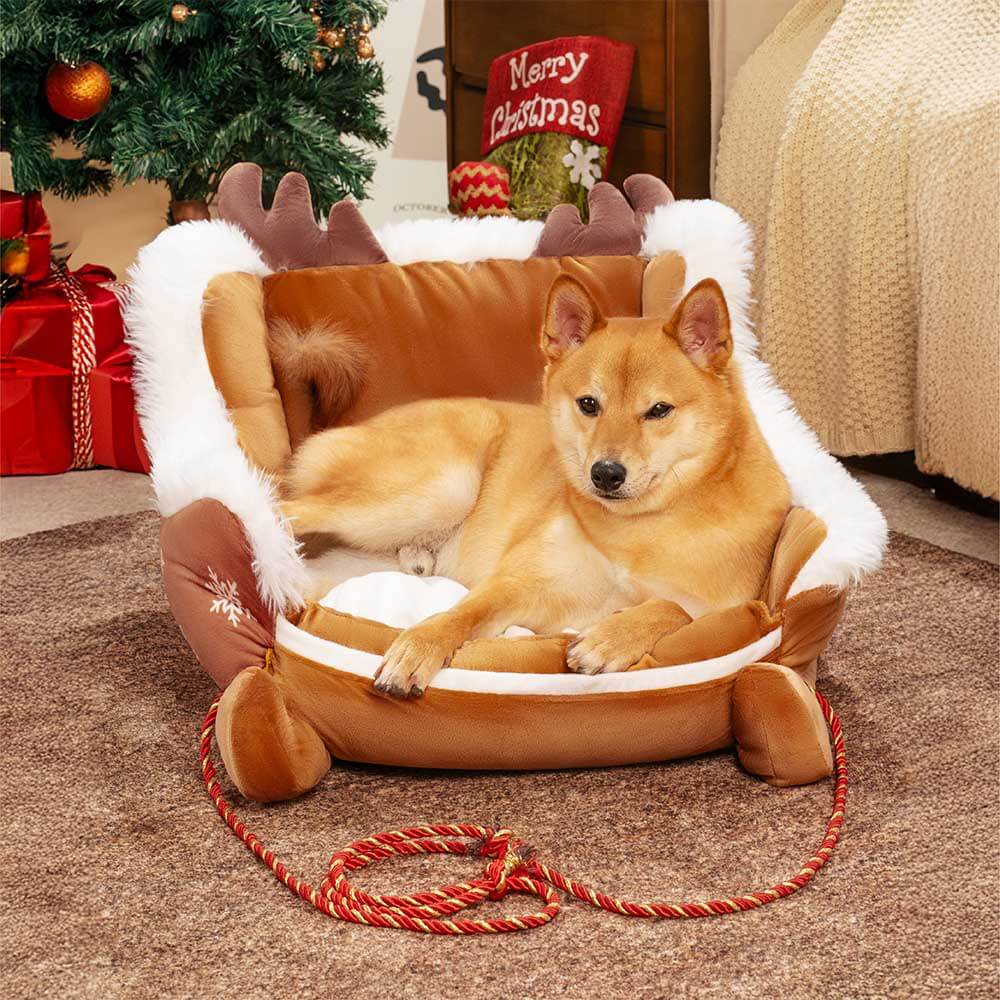 Lit douillet festif pour chien - Traîneau de Noël - Image 12