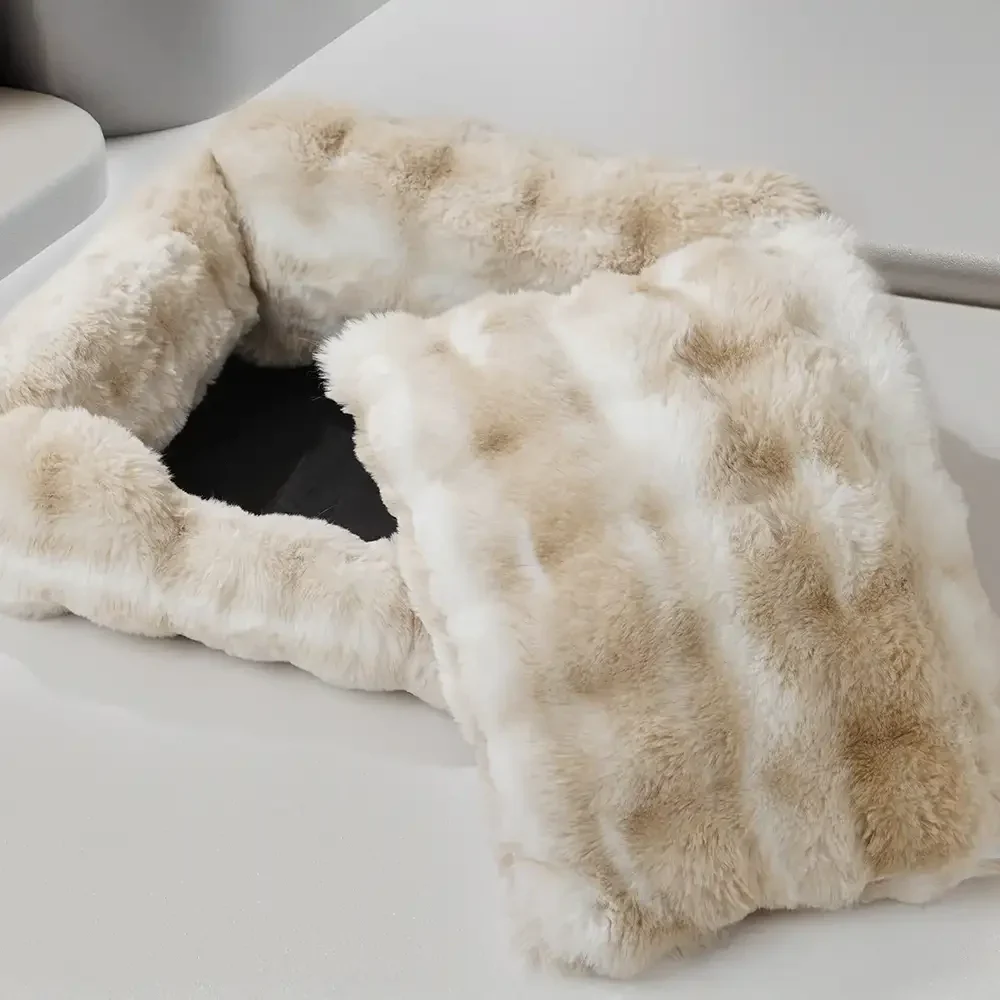 Lit moelleux en velours faux lapin pour chiens et chats - Image 6