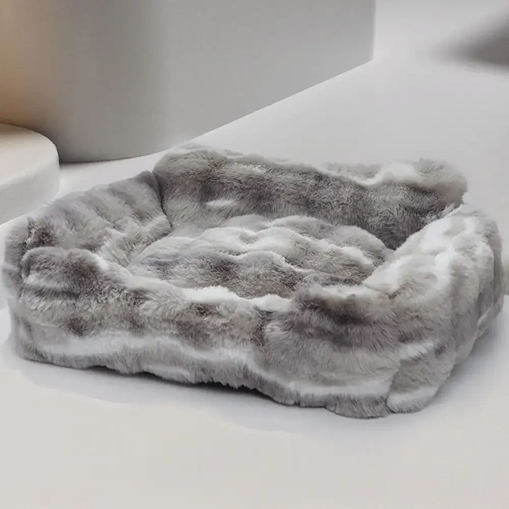 Lit moelleux en velours faux lapin pour chiens et chats - Image 7