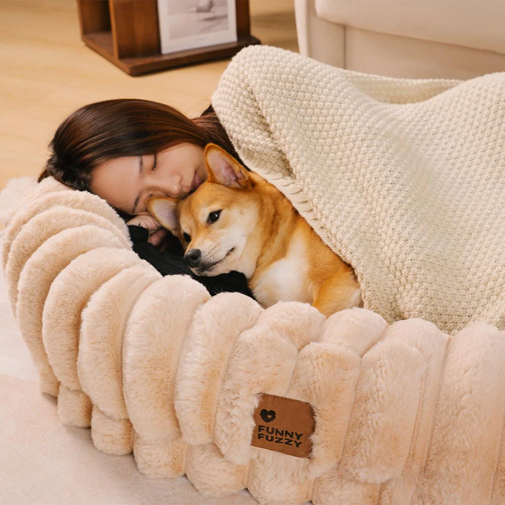 Lit orthopédique en peluche pour chien et homme - Image 18
