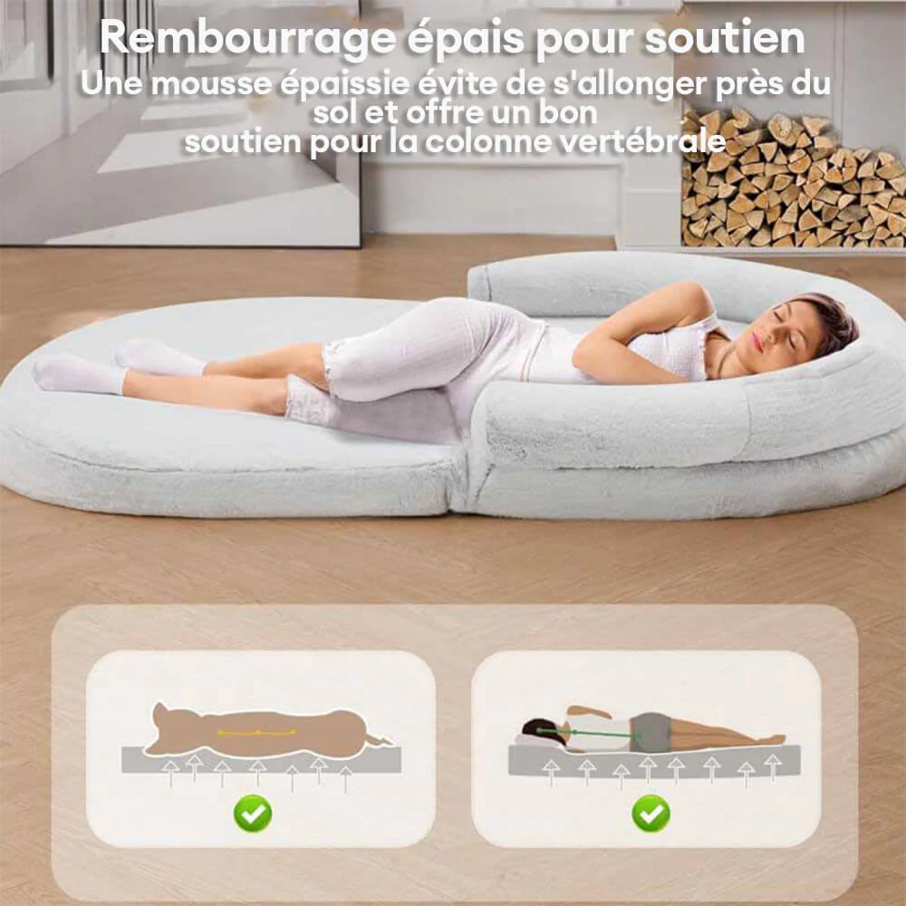 Lit orthopédique en peluche pour chien et homme - Image 21