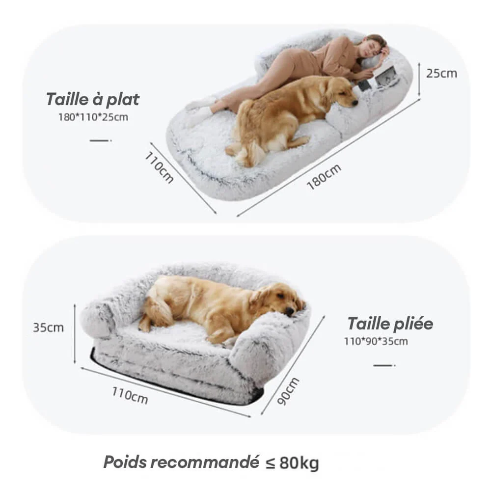 Lit orthopédique en peluche pour chien et homme - Image 26