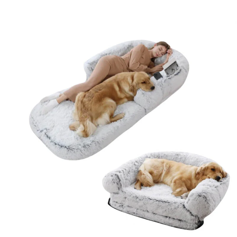 Lit orthopédique en peluche pour chien et homme - Image 35