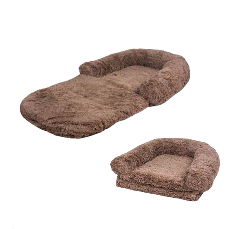Lit orthopédique en peluche pour chien et homme - Image 36