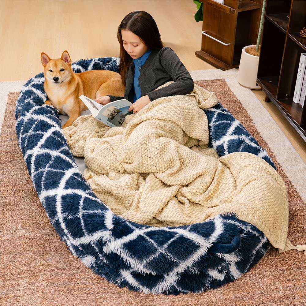 Lit orthopédique en peluche pour chien et homme - Image 4
