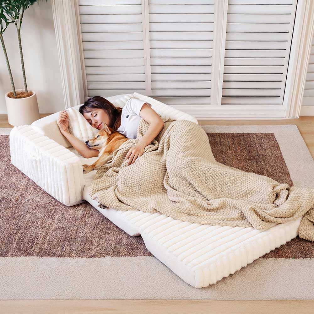 Lit orthopédique en peluche pour chien et homme - Image 7