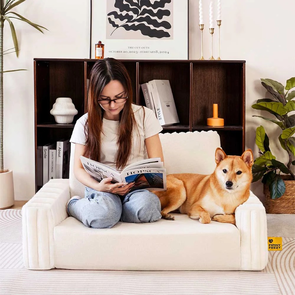 Lit orthopédique moelleux et crémeux pour chien et homme confort extensible - Image 2