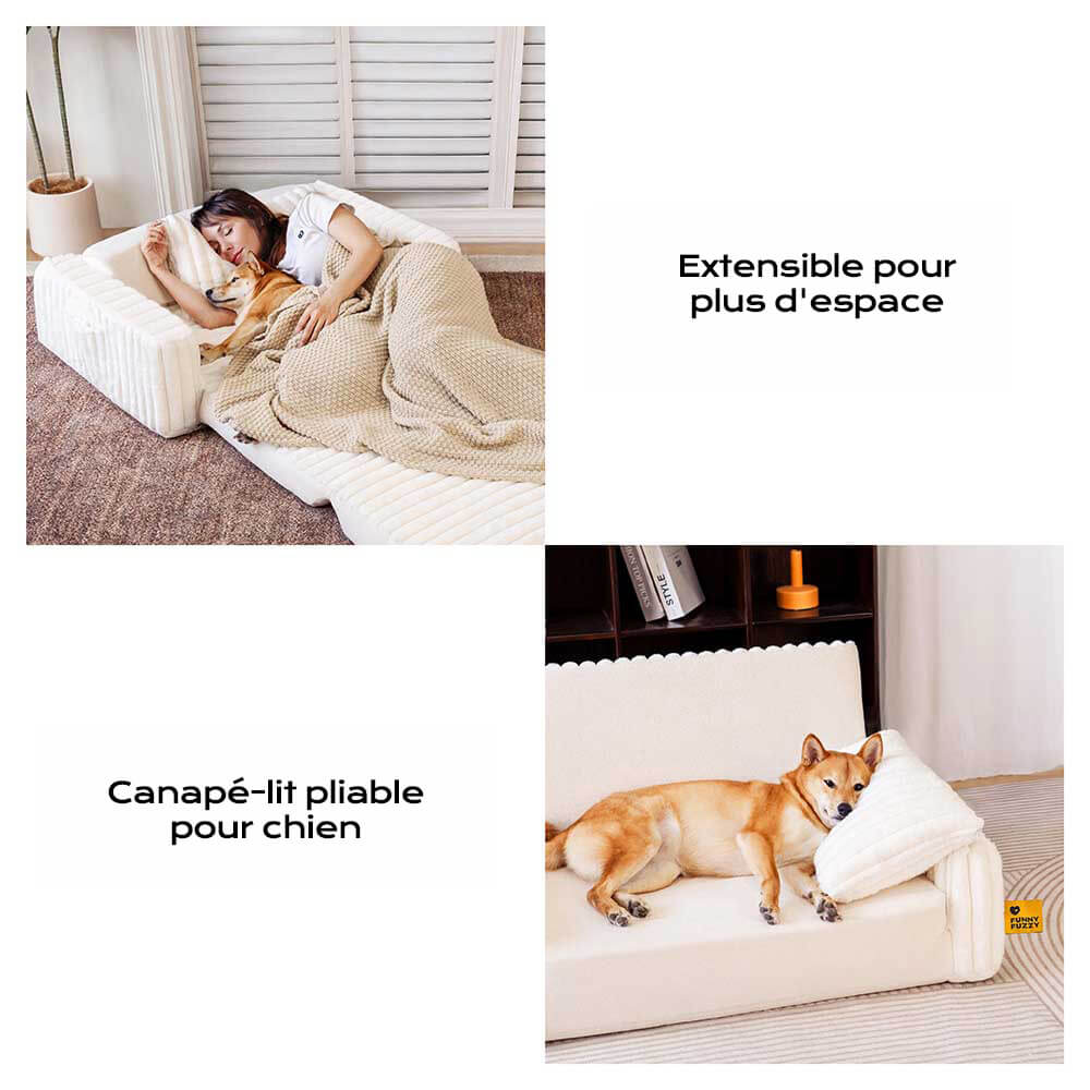 Lit orthopédique moelleux et crémeux pour chien et homme confort extensible - Image 5