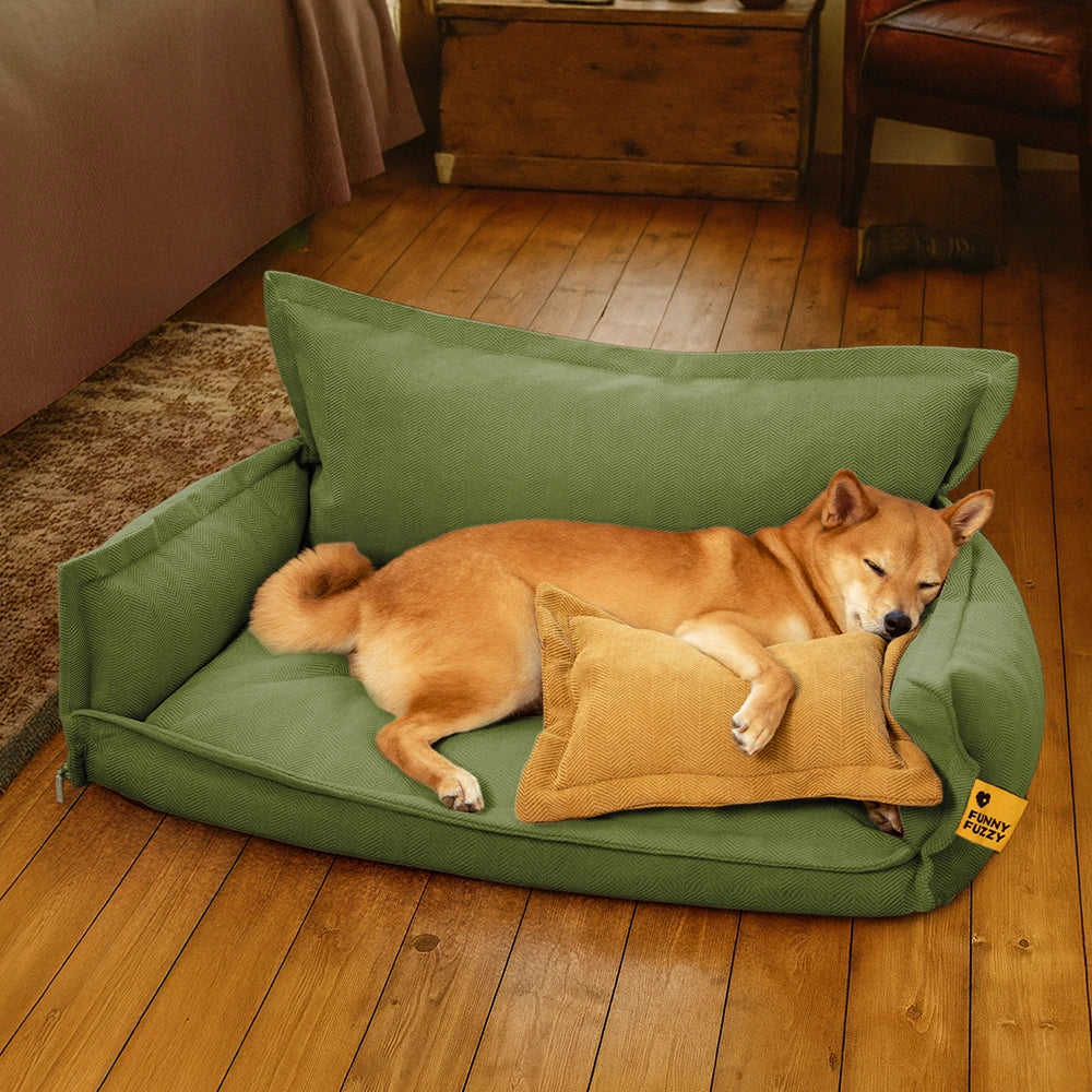 Panier orthopédique pour chien toutes saisons à double couche amovible – Rétro - Image 4