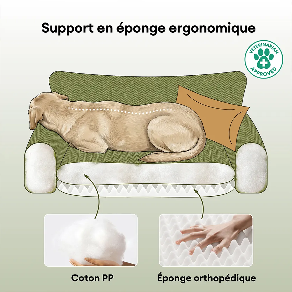 Panier orthopédique pour chien toutes saisons à double couche amovible – Rétro - Image 5