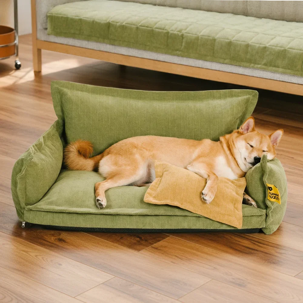Panier orthopédique pour chien toutes saisons à double couche amovible – Rétro - Image 8