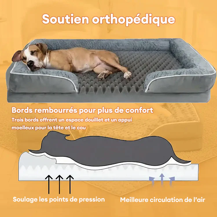 Lit orthopédique pour chien détachable déperlant avec soutien intégral - Image 4