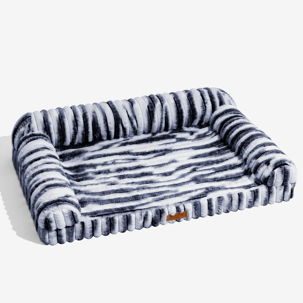 Lit orthopédique pour chien avec coussin moelleux à rayures luxe et confort - Image 12