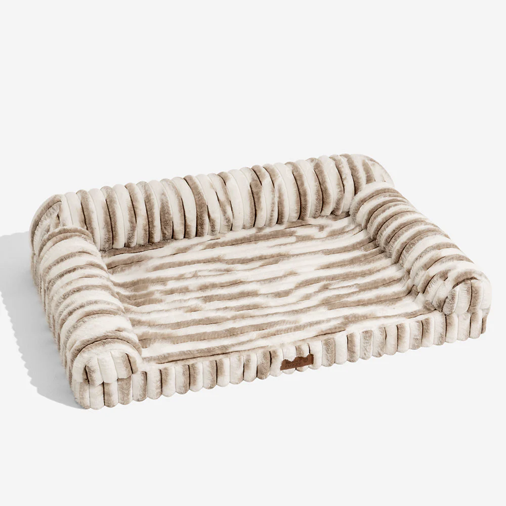 Lit orthopédique pour chien avec coussin moelleux à rayures luxe et confort - Image 15