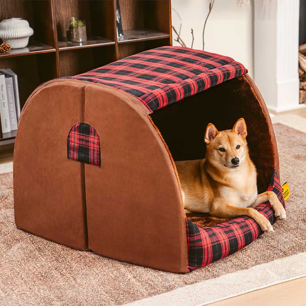 Lit orthopédique pour chien Classic Plaid House retraite chaleureuse - Image 5