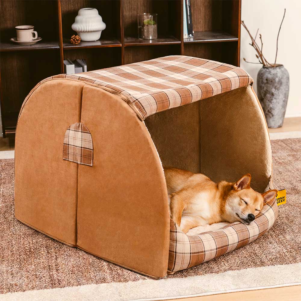 Lit orthopédique pour chien Classic Plaid House retraite chaleureuse - Image 6