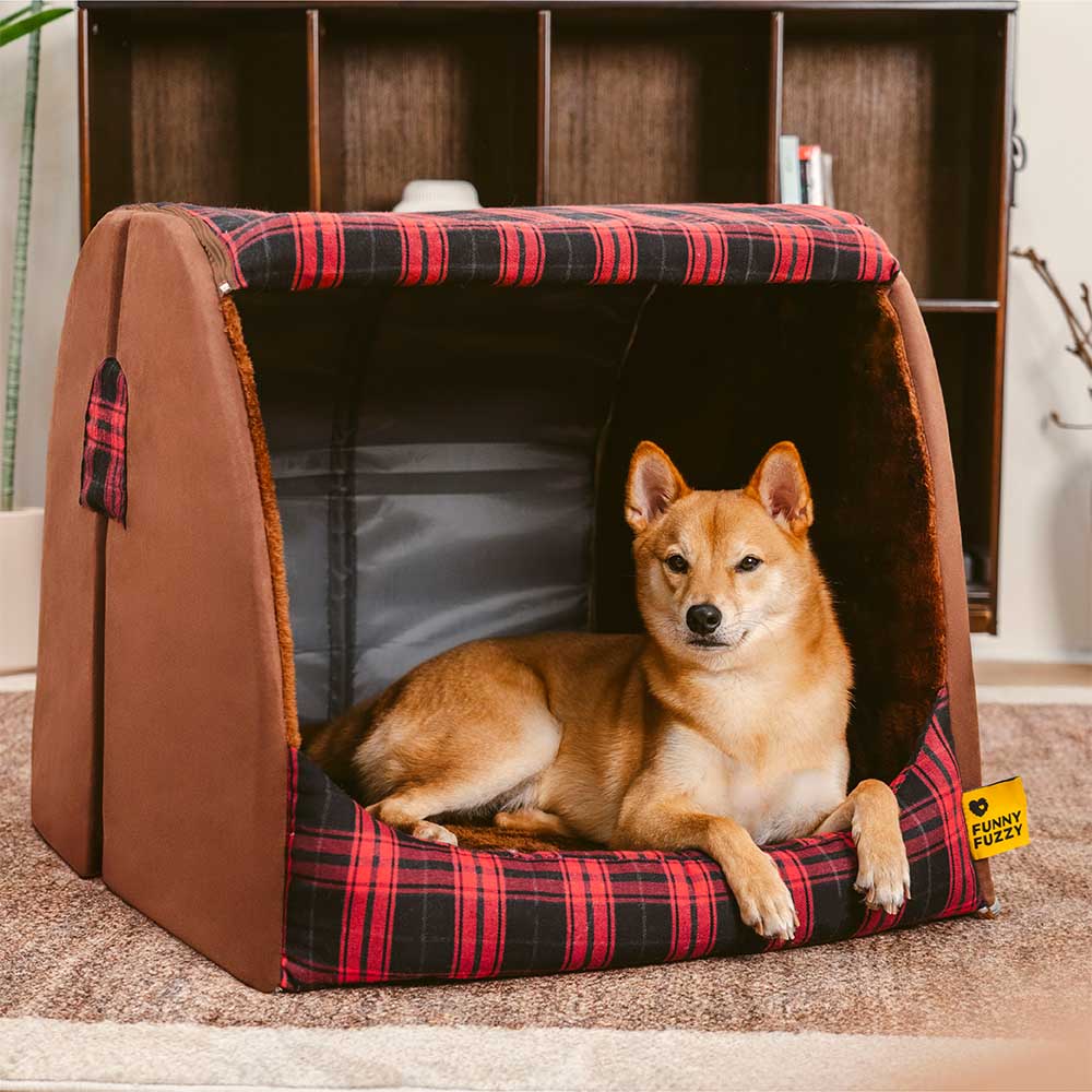 Lit orthopédique pour chien Classic Plaid House retraite chaleureuse - Image 8