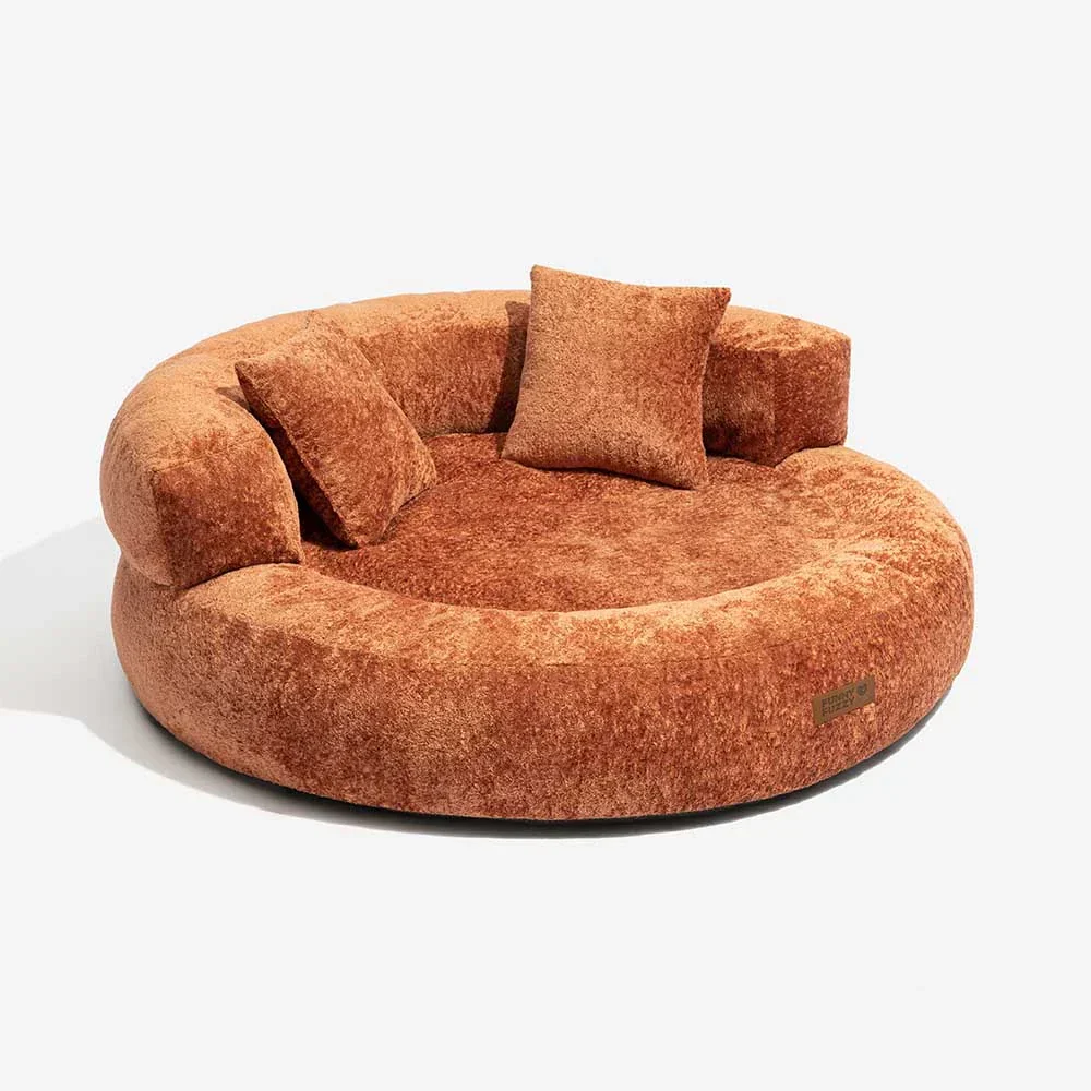 Lit orthopédique pour chien en velours diamant amovible en forme de donut avec coussin - DreamNest - Image 16