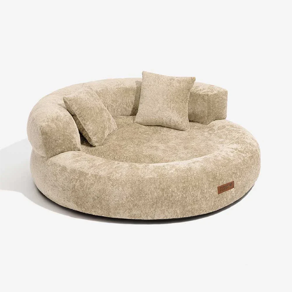 Lit orthopédique pour chien en velours diamant amovible en forme de donut avec coussin - DreamNest - Image 20