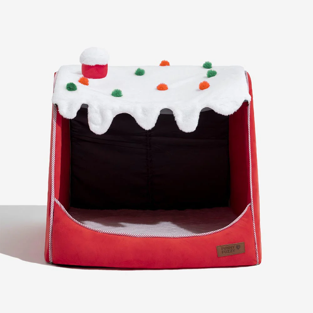 Lit orthopédique pour chien Maison de Neige Festive - Chaleur de Noël - Image 12