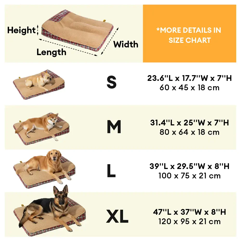 Lit rectangulaire extra-large pour chien en tissu Teddy fluffy lavable - Night - Image 8
