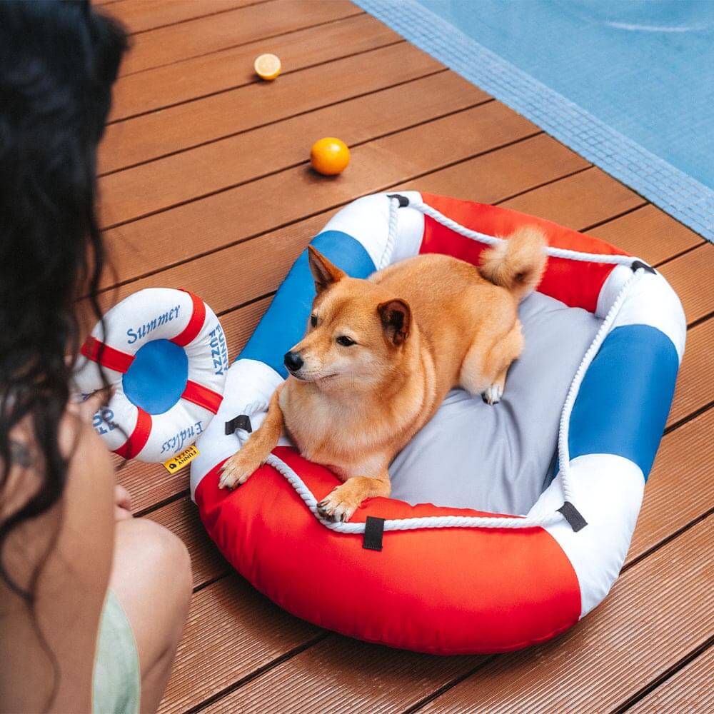 Lit pour animal en forme de bateau imperméable et rafraîchissant avec oreiller – Chill Raft - Image 13