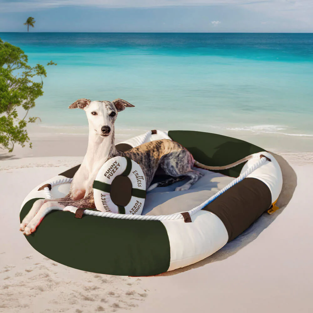 Lit pour animal en forme de bateau imperméable et rafraîchissant avec oreiller – Chill Raft - Image 15