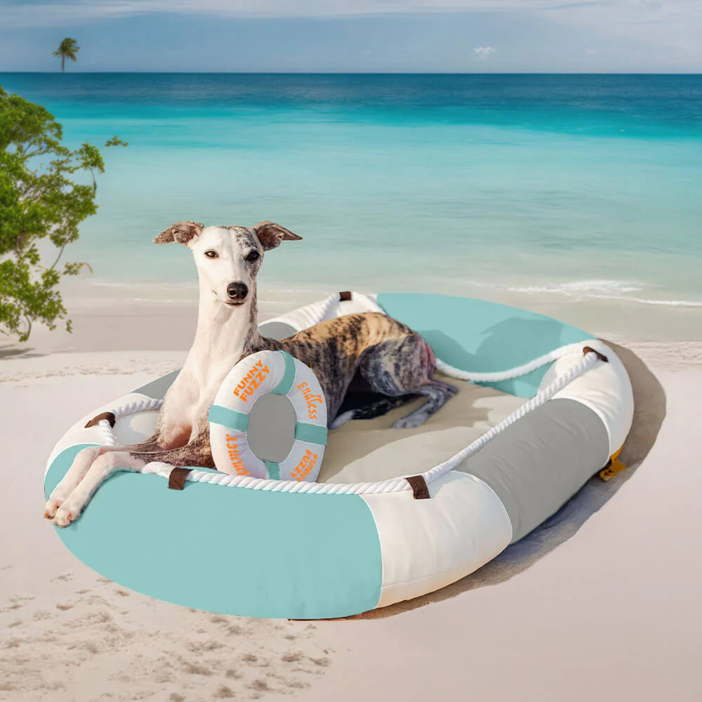 Lit pour animal en forme de bateau imperméable et rafraîchissant avec oreiller – Chill Raft - Image 16