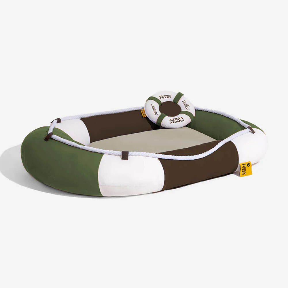 Lit pour animal en forme de bateau imperméable et rafraîchissant avec oreiller – Chill Raft - Image 20