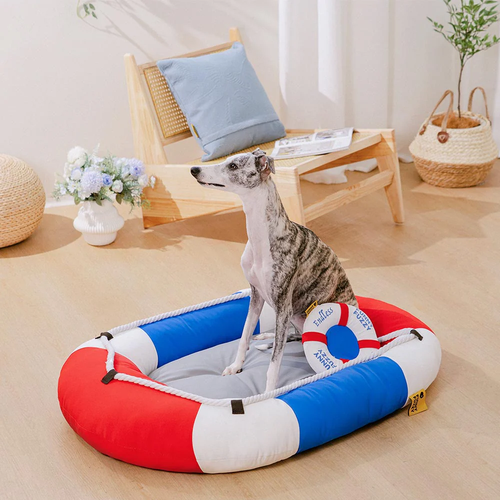 Lit pour animal en forme de bateau imperméable et rafraîchissant avec oreiller – Chill Raft - Image 5