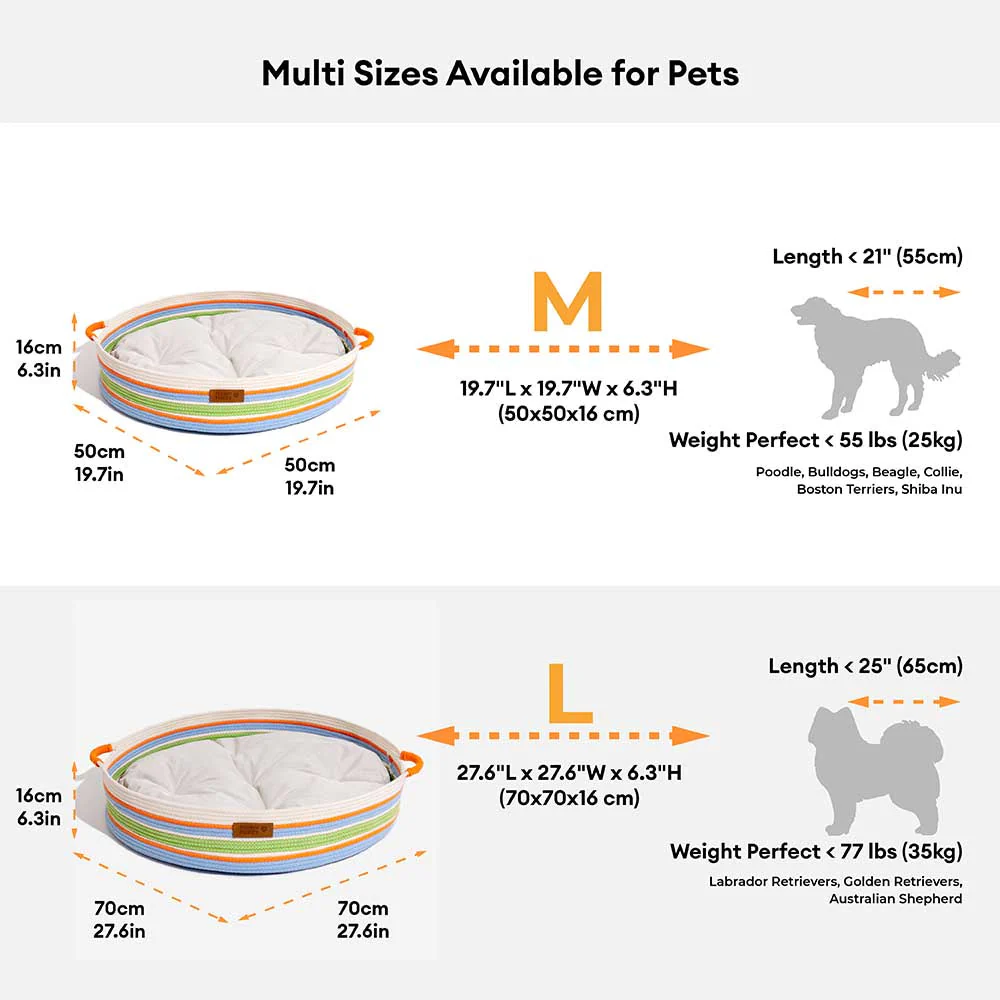 Lit pour animaux apaisant à rayures fait main - Nest intemporel - Image 6