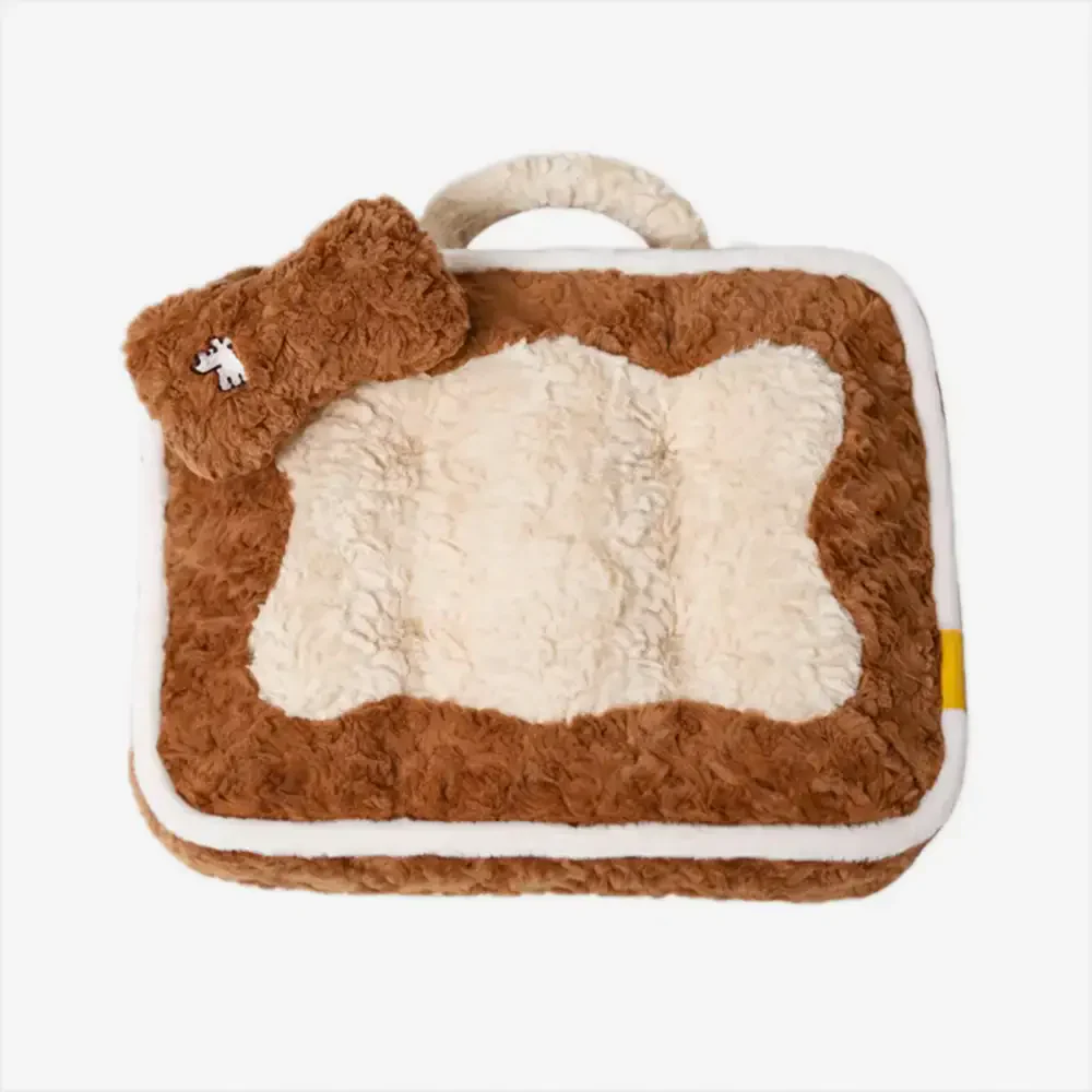 Lit pour animaux en peluche coloré et bloqué, créatif. - Image 14