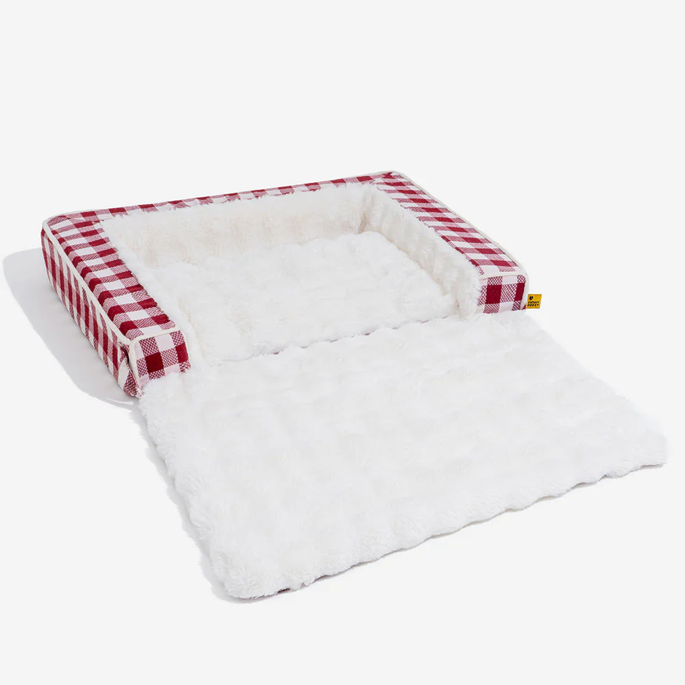 Lit pour chien classique en plaid ergonomique apaisant extensible et lavable - Image 12