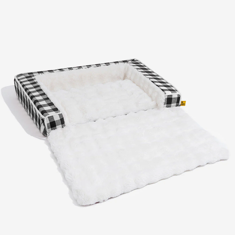 Lit pour chien classique en plaid ergonomique apaisant extensible et lavable - Image 16
