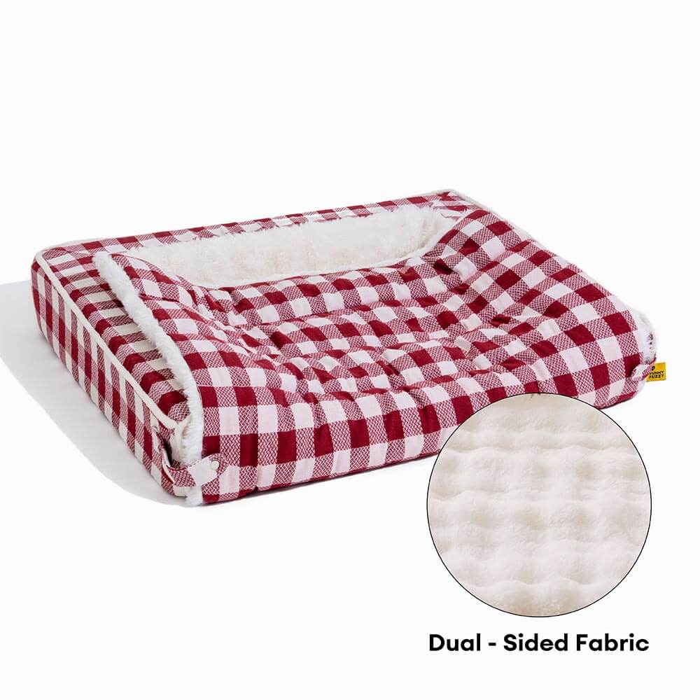 Lit pour chien classique en plaid ergonomique apaisant extensible et lavable - Image 9
