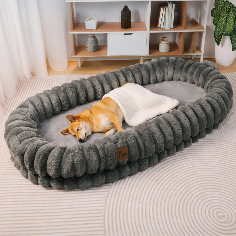 Lit pour chien et human classique et moelleux de très grande taille Donut - Berceau câlin - Image 20