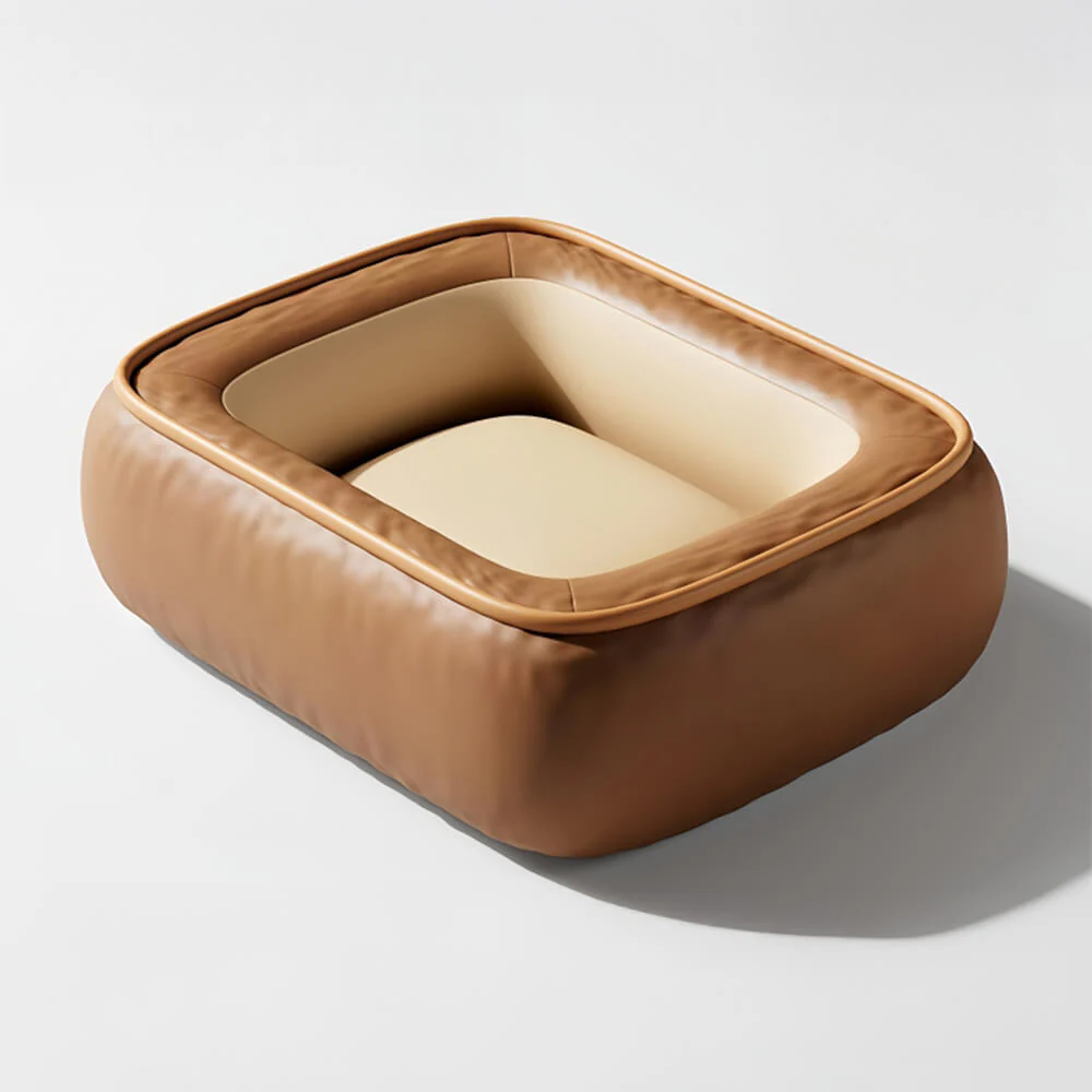 Lit pour chien en cuir PU imperméable antidérapant résistant aux rayures avec soutien complet - Image 16