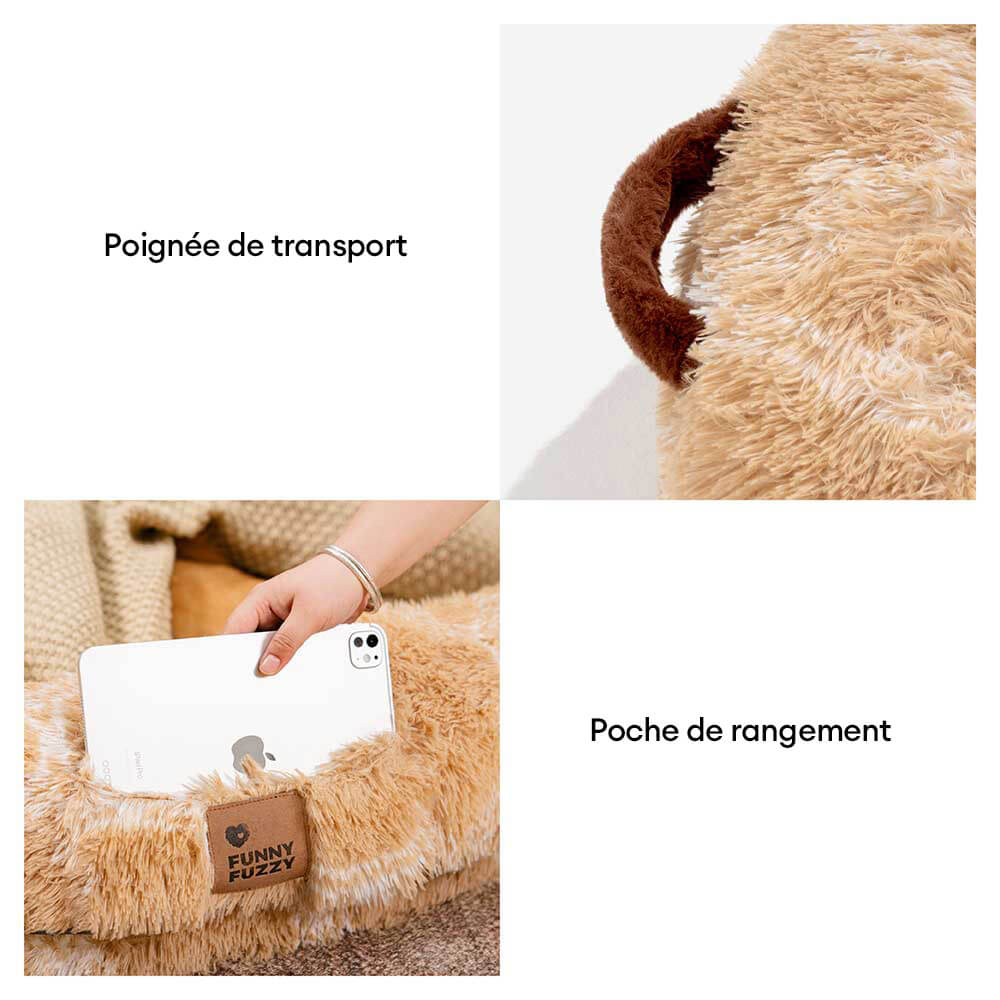 Lit pour chien en peluche géant forme de beignet - Berceau câlin - Image 16