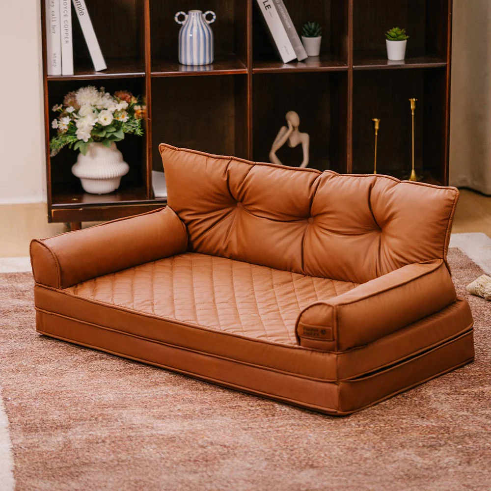 Luxe lit pour chien grand en simili cuir pliable orthopédique - CoreLounge - Image 12