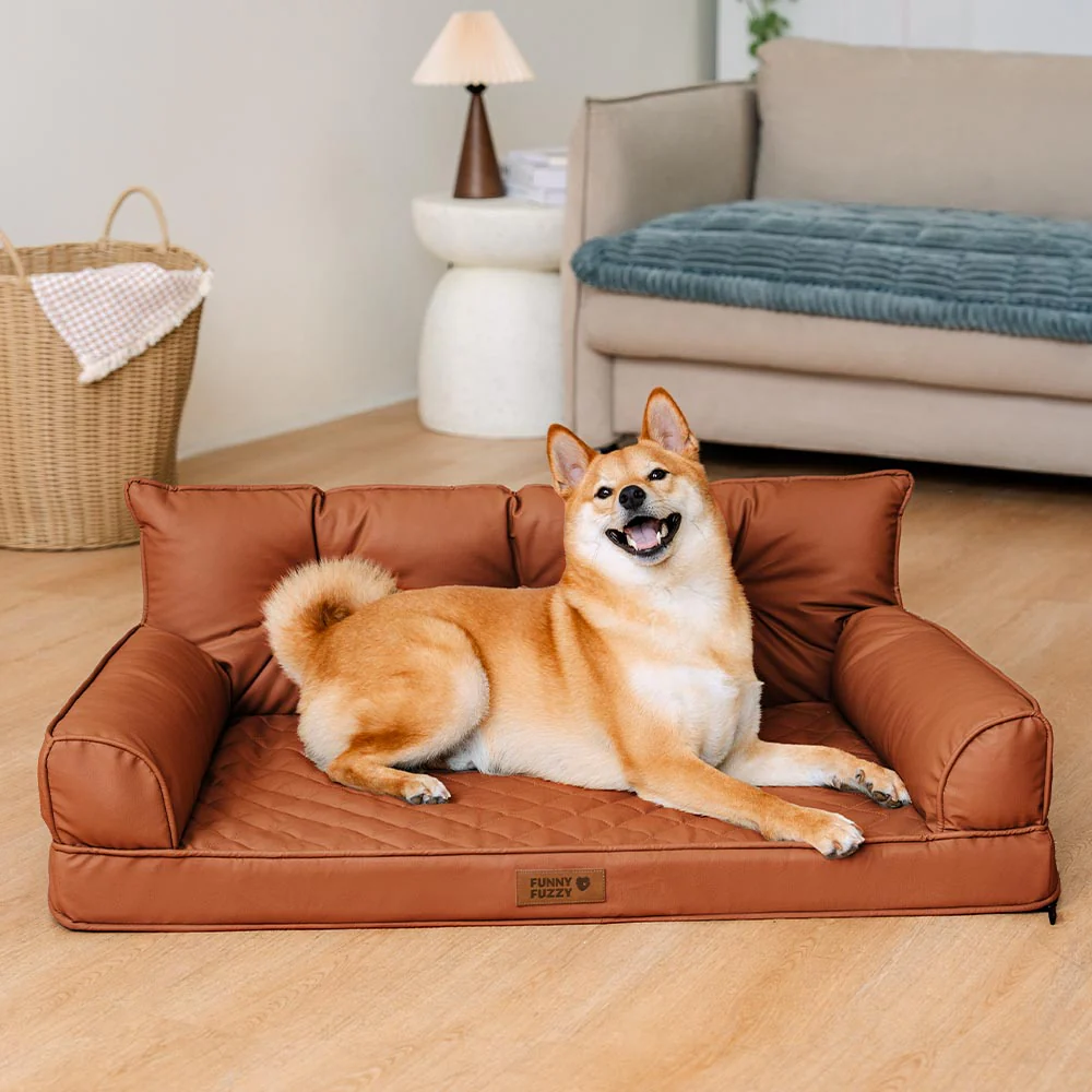 Luxe lit pour chien grand en simili cuir pliable orthopédique - CoreLounge - Image 14