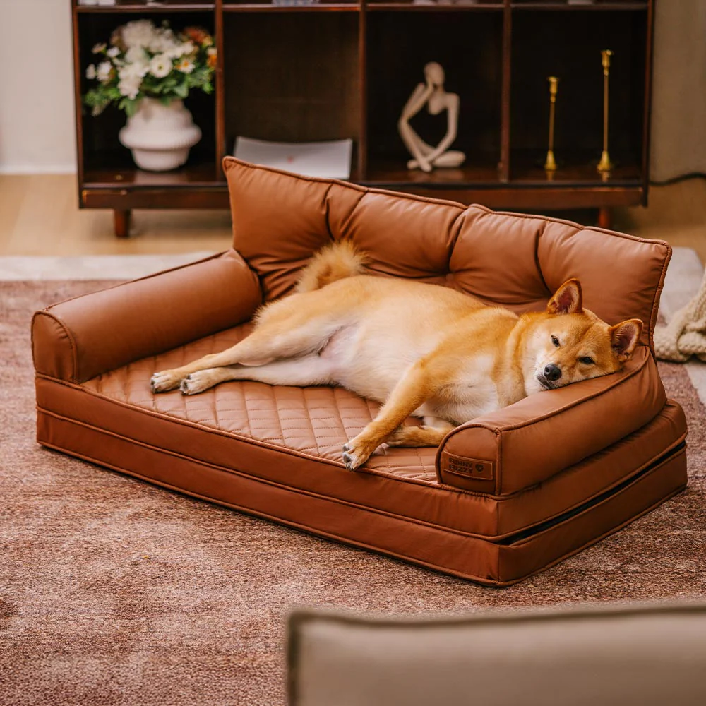 Luxe lit pour chien grand en simili cuir pliable orthopédique - CoreLounge - Image 22