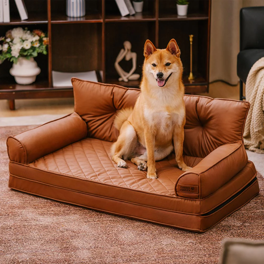 Luxe lit pour chien grand en simili cuir pliable orthopédique - CoreLounge - Image 23