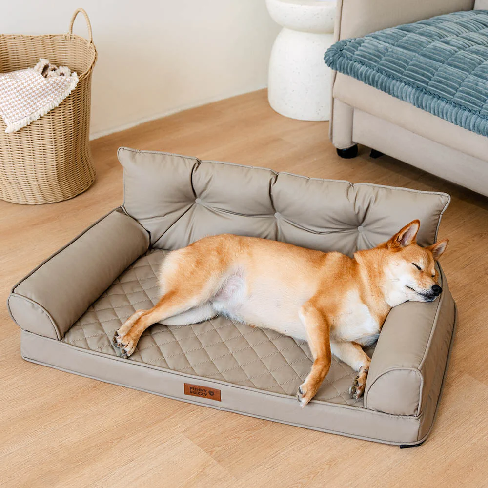 Luxe lit pour chien grand en simili cuir pliable orthopédique - CoreLounge - Image 3