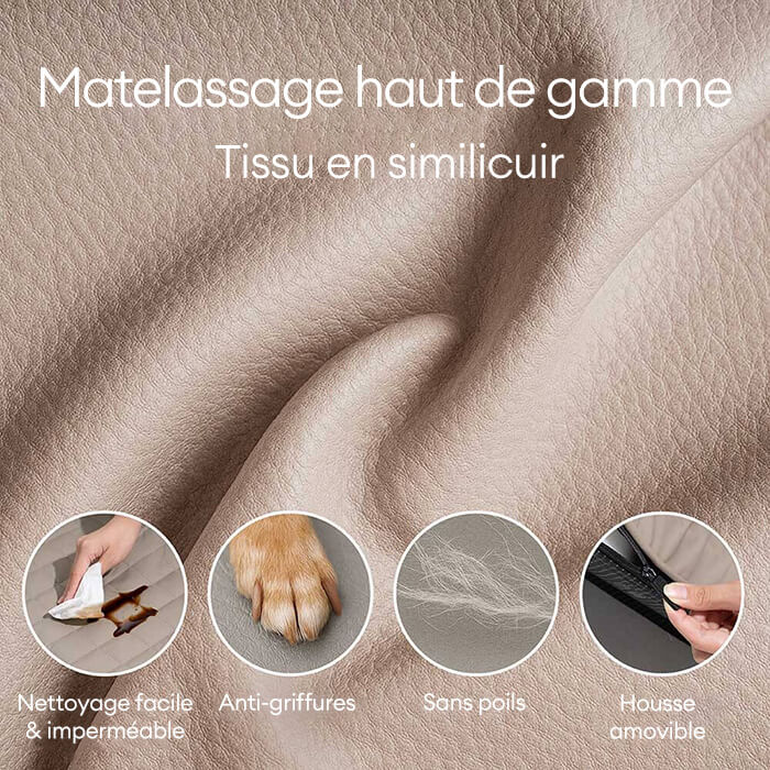 Luxe lit pour chien grand en simili cuir pliable orthopédique - CoreLounge - Image 5