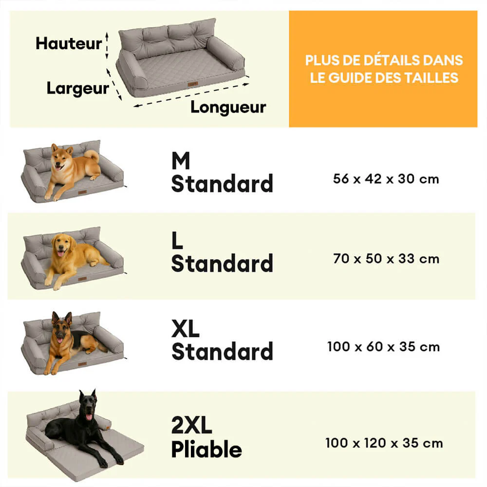 Luxe lit pour chien grand en simili cuir pliable orthopédique - CoreLounge - Image 6