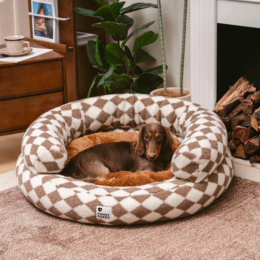 Panier pour chien lavable classique Argyle Bolster Donut - Cozy Haven - Image 10